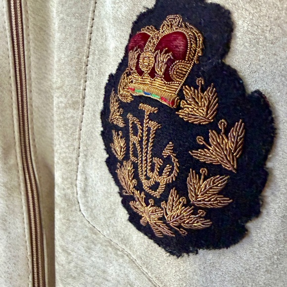 Polo by Ralph Lauren Suede Jacket with Embroidered Crest - Picture 3 of 8